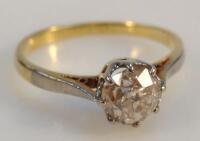 A solitaire diamond ring