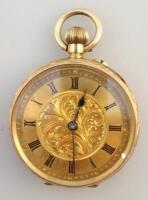 An early 20thC Continental yellow metal ladies pocket watch