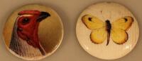 Two small circular porcelain plaques painted by James Edwin Dean