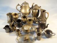 A quantity of various 19thC & later pewter