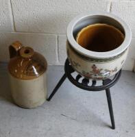 A Harrod's stoneware two coloured flagon