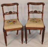 A pair of 19thC rosewood dining chairs