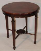 A mahogany finish occasional table