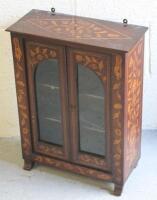 A 19thC Dutch marquetry walnut table cabinet