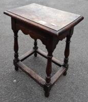 A Jacobean style oak joint stool