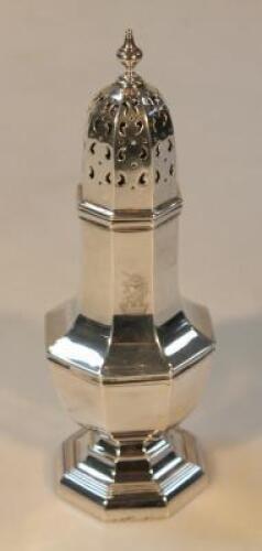 An Edwardian silver sugar caster