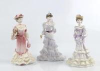 Three Coalport Golden Age figures of Edwardian Ladies