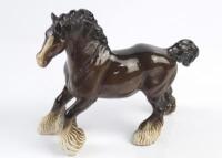 A Beswick model of a chestnut shire horse