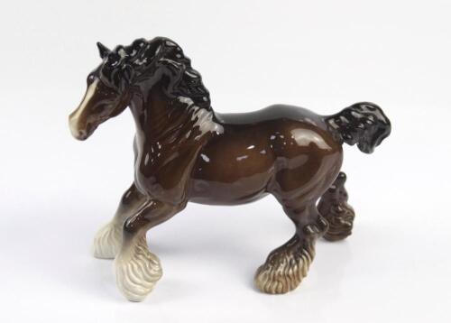 A Beswick model of a chestnut shire horse