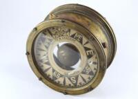 A 19thC ships compass in brass case by Berry & Mackay of Aberdeen