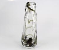 A modern heavy glass studio vase