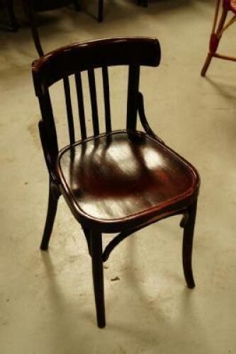 Nine Bentwood chairs.