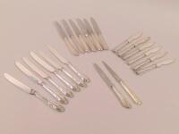 Various silver handled dessert forks