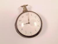 A silver pair cased pocket watch