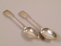 A pair of Victorian silver Fiddle pattern tablespoons