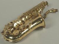 A modern Intermusic brass saxophone