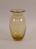 A Whitefriars amber tinted vase