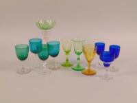 Various items of 19thC and later coloured glass