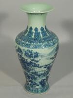 A modern Chinese blue printed vase