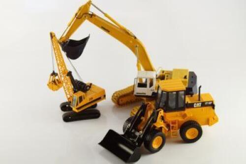 Three Joal compact diecast excavation machinery models