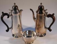 An Elizabeth II silver three piece coffee set