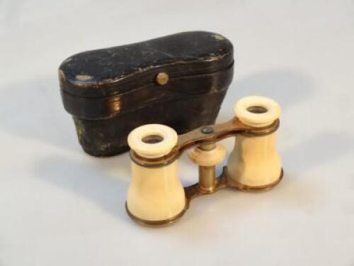 A pair of late Victorian ivory opera glasses