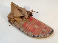 A Native American Indian leather moccasin