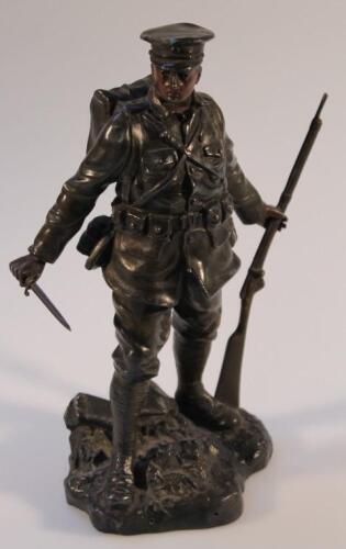 After D Ruffony. A 20thC patinated spelter figure