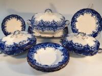 A Wedgwood flow blue part dinner service