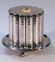 A silver plated biscuit barrel