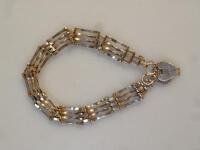 A 9ct gold gate bracelet with padlock clasp