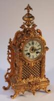 A 19thC rococo style French gilt metal mantel clock