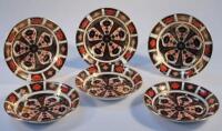 Six Royal Crown Derby Imari pattern 1128 bowls. 17cm diameter. (6)