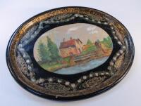 A late 19thC papier mache tray