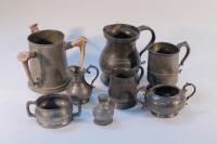 A quantity of 19thC and later pewter