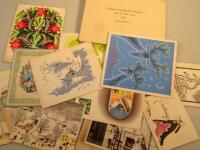 A quantity of Christmas and greetings cards to Oliver Messel