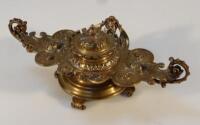 An early 20thC rococo design inkwell