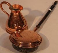 A 19thC copper warming pan