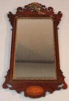 A George III mahogany and inlaid pier glass