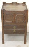 A 19thC oak night commode