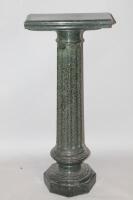 A 19thC style green marble column