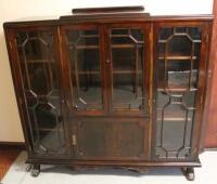 A 20thC mahogany finish display cabinet