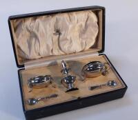 A George V and George VI silver condiment set