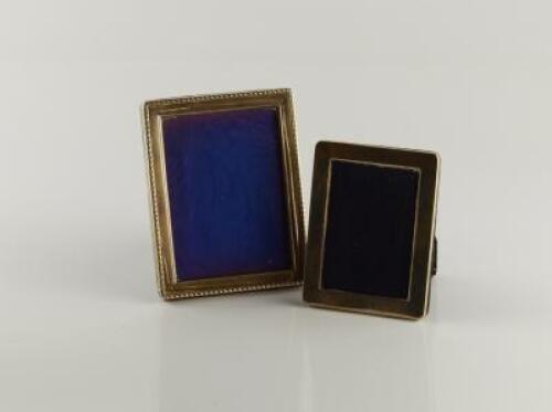 Two modern silver rectangular photograph frames