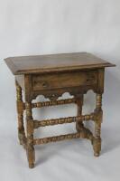 A 17thC style small oak side table