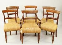 A set of six Victorian mahogany dining chairs