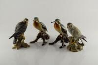 Two Maruri porcelain bird models and two others of Kingfishers