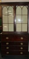 A Georgian mahogany secretaire bookcase