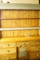 A pine and painted pine dresser