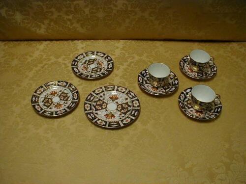 Three trios, comprising plate, tea cup and saucers, patt no 2451